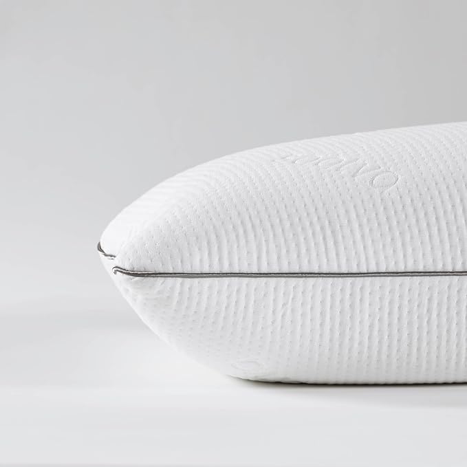 Saatva Graphite Memory Foam Cooling Pillow - 1 Pack, King (34"x16") - Contoured Support for Side & Back Sleepers - Standard Loft (4"-5") - Removable Machine-Washable Cotton Knit Cover