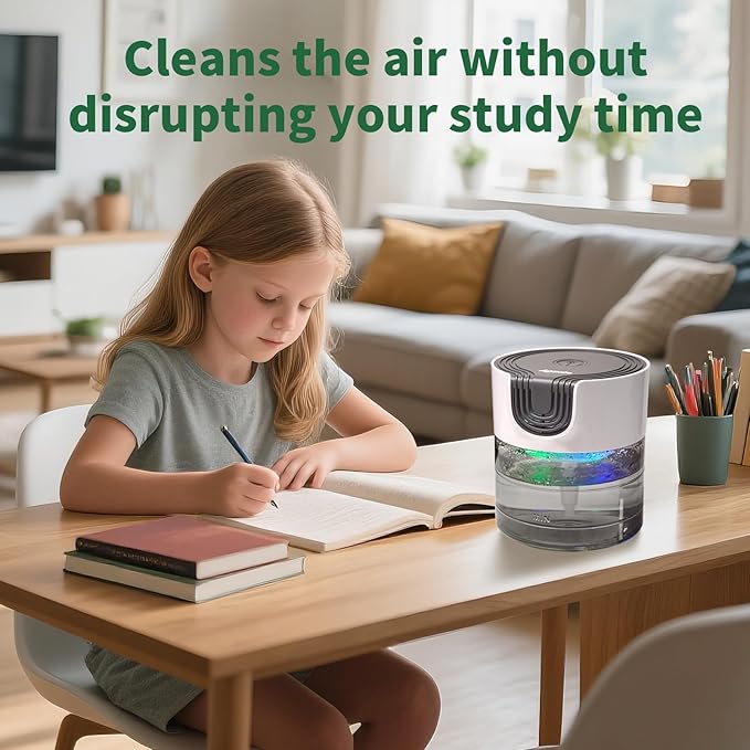 Aozale Water Air Revitalizer & Humidifier, Variable Speed Water-Based Air Cleaner & Aroma Diffuser with 7-Color LED Light – for Home, Pet Odors, Smoke & Relaxing White Noise