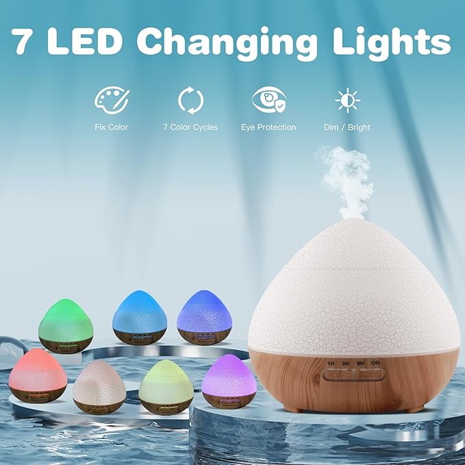 500ml Humidifiers for Bedroom, Easy to Fill & Clean，Quiet Cool Mist Air Humidifier for Home，Auto Shut-Off for Safety