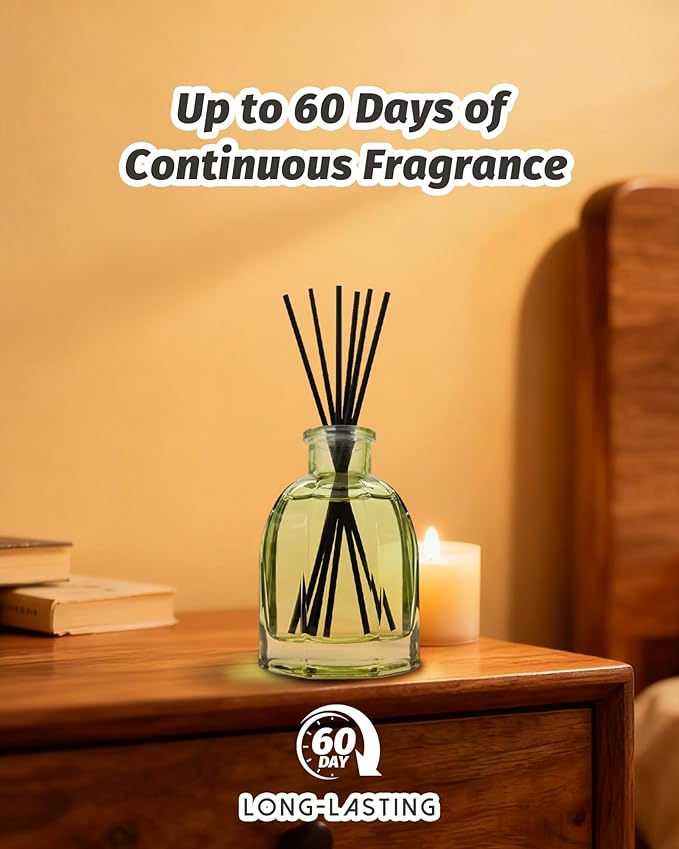 Clean Linen Reed Diffuser Set with 6 Fiber Sticks, 5.07 oz for Home Aromatherapy Living Room Bathroom Yoga, Meditation Office Shelf Decor & Gift, Long-Lasting Fresh air Home Fragrance Oil
