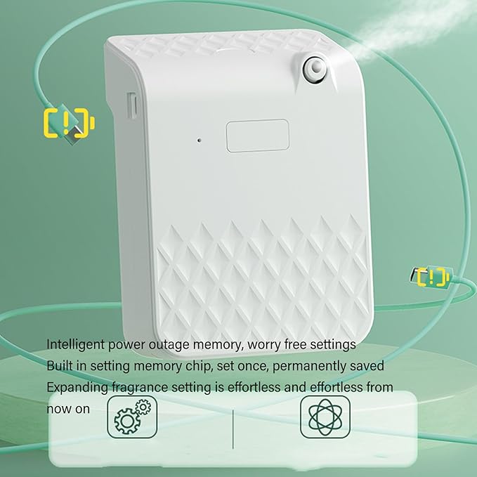 Fragrance Machine, Low Noise Atomization 4 Stage Timing 140ml Diffuser Intelligent Digital Display Long Fragrance Retention for Household (White)