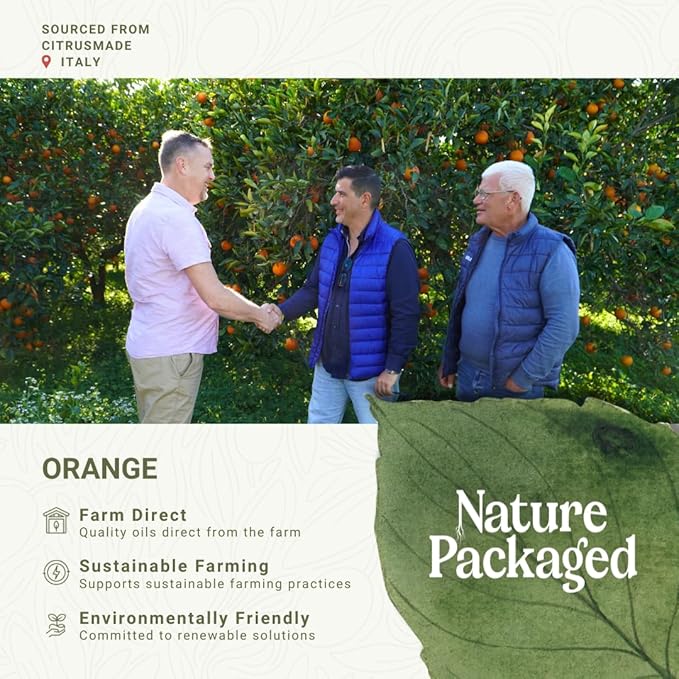 Orange Essential Oil - Direct from Citrusmade in Sicily- Aceite de Naranja Dulce for Home Care, Skincare $ Aromatherapy - Premium Therapeutic Grade (8oz)