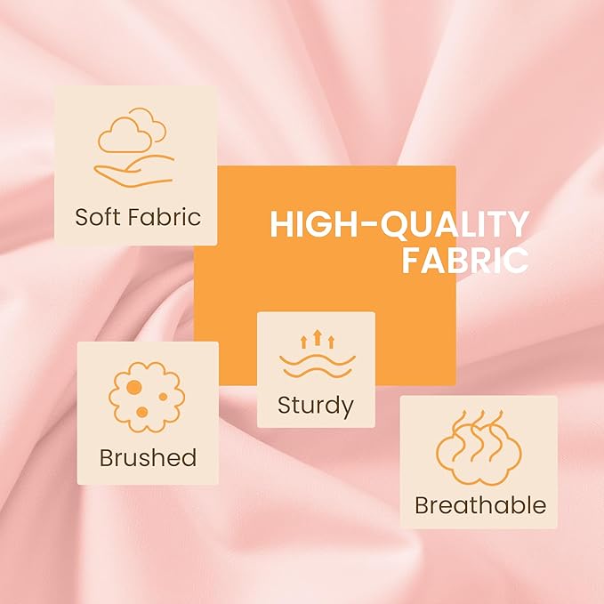 Twin Size 3 Piece Bed Sheet Set - Ultra Imitation Cotton-Premium Breathable & Cooling Sheets - Hotel Luxury Bed Sheets Deep Pocket up to 15"- Wrinkle, Fade, Stain Resistant (Baby Pink, Twin)
