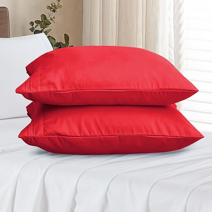 Elegant Comfort Premium Hotel Quality 2-Piece Pillowcase Set, Luxury & Softest 1500 Thread Count Egyptian Quality Bedding Pillowcases, Wrinkle and Fade Resistant