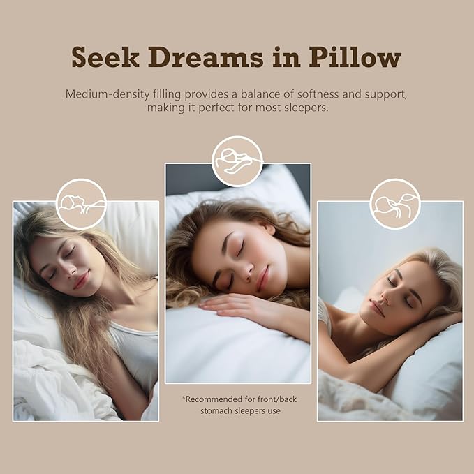 BPC Goose Feather Down Pillows Standard Size Set of 2, Luxury Hotel Pillows with 100% Organic Cotton Cover, Bed Pillow for Medium Firm Support & Cloud-Like Comfort, 20"x26"