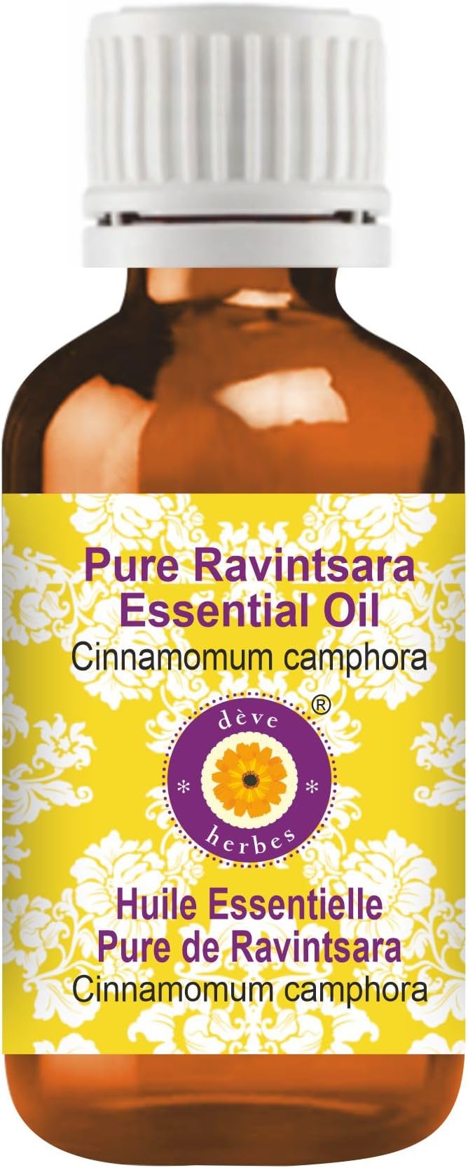dève herbes Pure Ravintsara Essential Oil (Cinnamomum camphora) Steam Distilled 15ml (0.50 oz)