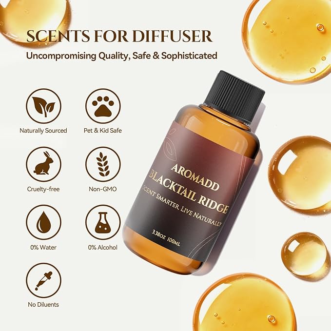 AROMADD AROMADD Blacktail Ridge Diffuser Oil Inspired by Luxury Hotel Scent 3.38 Fl Oz (100ml), Aroma Diffuser & Hotel Fragrance Diffuser Oil, Essential Oil Diffuser for Aromatherapy, Long-Lasting