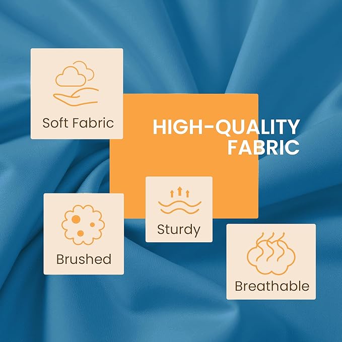 Queen Size 4 Piece Bed Sheet Set - Ultra Imitation Cotton-Premium Breathable & Cooling Sheets - Hotel Luxury Bed Sheets Deep Pocket up to 15"- Wrinkle, Fade(Denim Blue, Queen)
