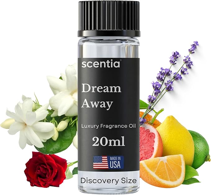 Scentia Dream Away Floral Fragrance Oil for Diffusers – Spring Summer Aromatherapy Home Scent with Jasmine, Lavender & Amber – Fragrance Oil for Ultrasonic & Cold Air Diffusers – 20 ml (0.67 fl oz)