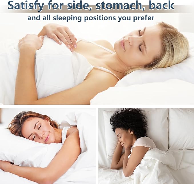 CozyLux Soft Supportive Bed Pillows for Side and Back Sleepers, Oeko-Tex Certified Down Alternative Filling, Hotel Quality Fluffy Sleeping Pillow, White, Standard - 18" x 26", 4 Pack