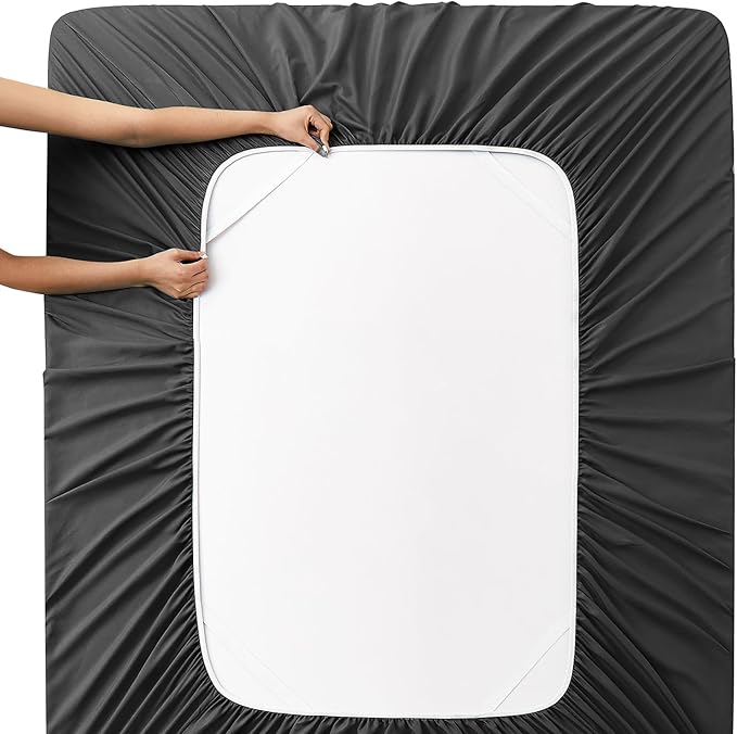 Manyshofu Extra Deep Pocket King Size Sheets - Hotel Luxury 1800 Thread Count Sheets & Pillowcases - Microfiber Bed Set up to 24" Mattress - Charcoal Grey Bed Sheets 18-24 Inch Deep Pockets - 4 Piece