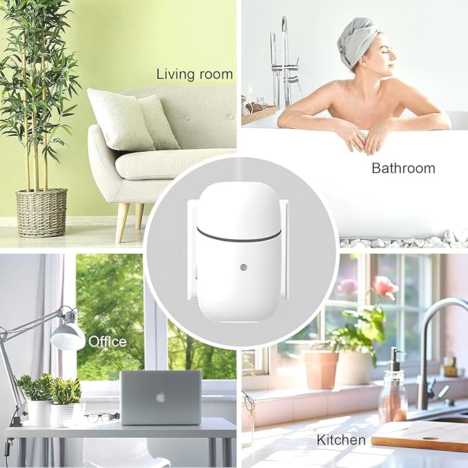 Plug in Waterless Diffuser, Essential Oil Diffuser for Home, Office, Up to 500 Sq. FT Coverage, Small Plug in Wall Waterless Diffuser for Scent Air