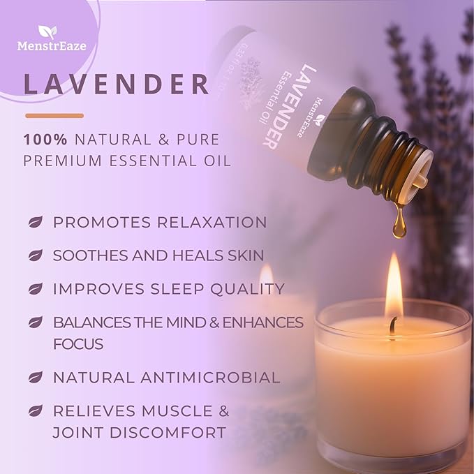 Lavender & Eucalyptus Essential Oils with Wood Car Diffuser | 100% Pure & Natural | Aromatherapy Set for Relaxation, Breathing, and Stress Relief | Hanging Diffuser with Leather Strap