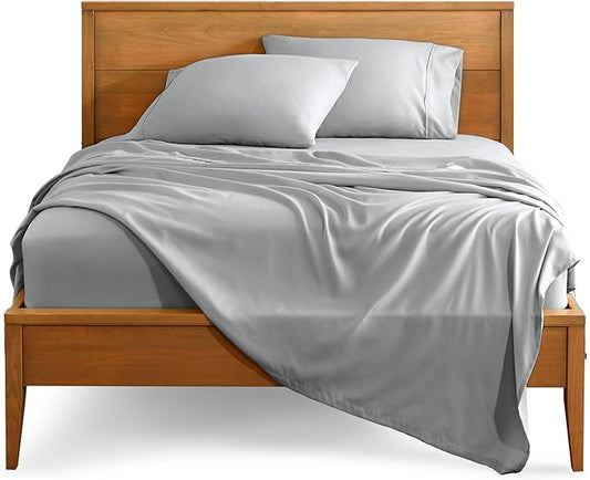 Bare Home Full XL Sheet Set - 1800 Ultra-Soft Microfiber Full Extra Long Bed Sheets - Double Brushed - Deep Pockets - Easy Fit - 4 Piece Set - Bedding Sheets & Pillowcases (Full XL, French Grey)