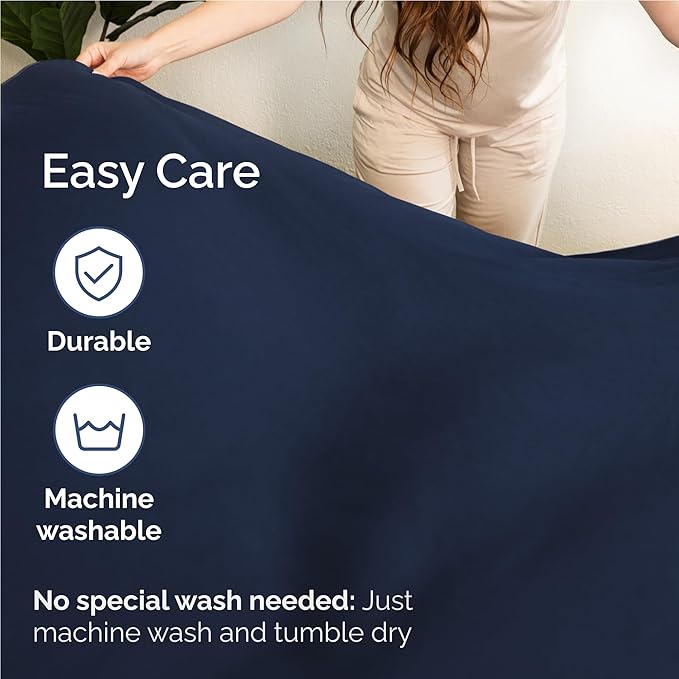 Full 6 Piece Sheet Set - Comfy, Breathable & Cooling - Hotel Luxury Bedding for Women, Men, Kids, Teens & Children - 1 Flat & 1 Fitted Sheet & 4 Pillowcases w/ Deep Pockets - Wrinkle Free - Navy Blue