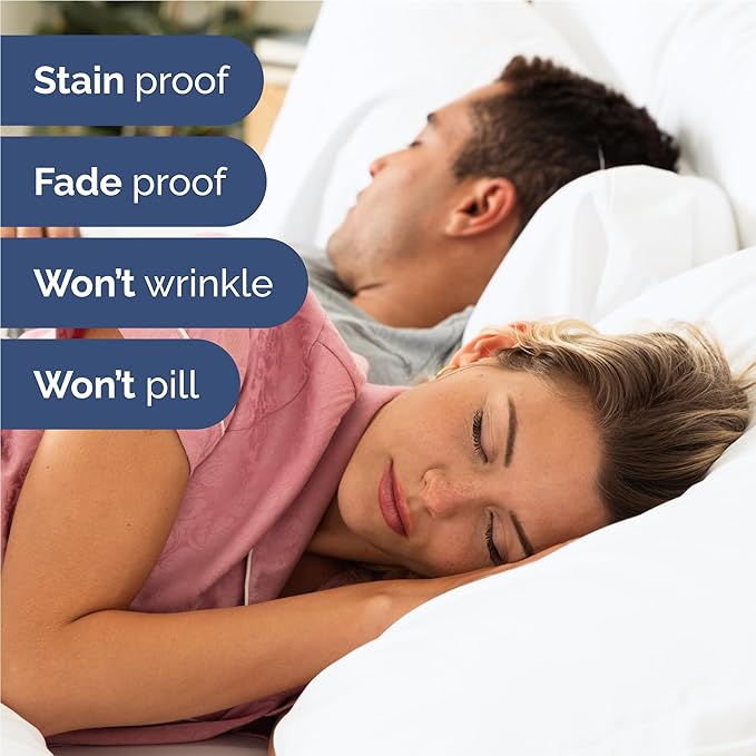 Full 6 Piece Sheet Set - Comfy, Breathable & Cooling - Soft Hotel Luxury Bedding for Women, Men, Kids, Teens & Children - 1 Flat & 1 Fitted Sheet & 4 Pillowcases w/ Deep Pockets - Wrinkle Free - White