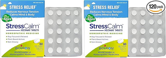 Boiron StressCalm for Relief of Stress, Anxiousness, Nervousness, Irritability, and Fatigue - 60 Count (Pack of 2)