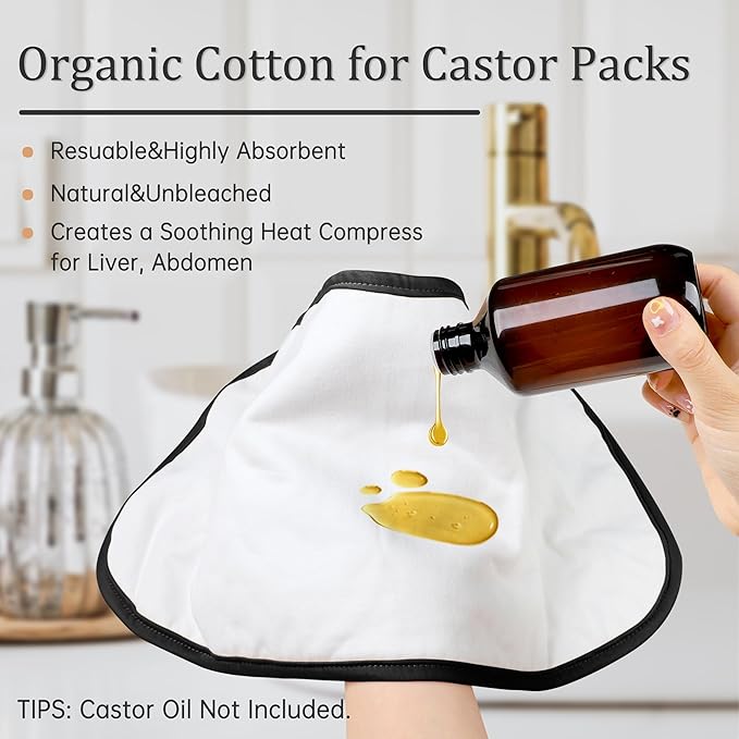 2 Pack Castor Oil Pack Wrap(Oil are Not Include), Flowers