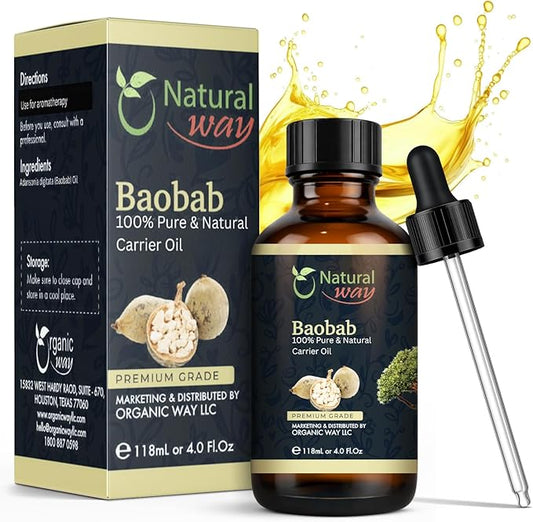 Baobab Carrier Oil for Diffusers, Dry Skin, Hair | Natural Aroma Oil for Home Fragrance, DIY Beauty Blends & DIY Candle Making, Long Lasting Scent for Office, Bedroom Scent 4 Fl Oz (120 mL)