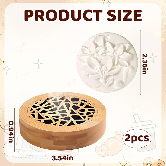 2Pcs Aroma Stone Set, Passive Diffuser, Passive Essential Oil Diffuser Suitable for Small and Medium Sized Spaces