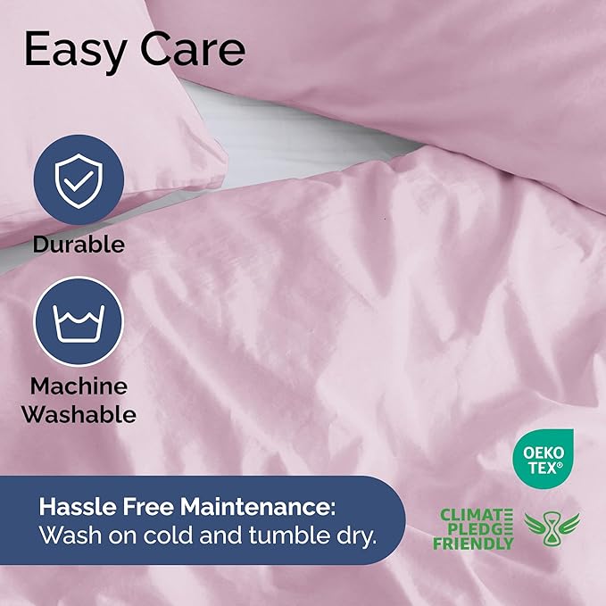 Duvet Cover Full Size Set - Extra Soft Full Duvet Cover 80" x 90" with 2 Pillow Shams - Hotel Luxury, Easy Care & Fade Free w/ Zipper Closures & Ties - All Season, Comfy and Breathable (Light Pink)
