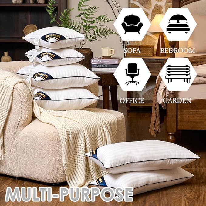 JOJOGOGO 12x12 Mini Tiny Pillow Insert Set of 2, 12 x 12 White Small Decorative Square Pillow Insert for Couch Sofa, 12x12 Synthetic Down Alternative Craft Pillows for Handmade Gifts