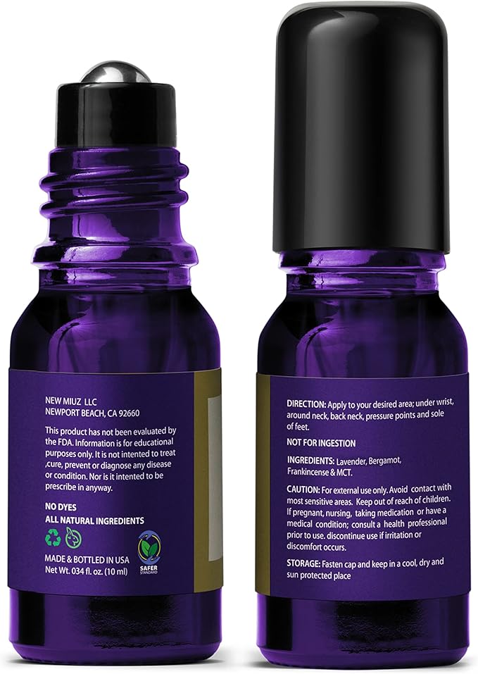 Sleep Well Roll On Essential Oil Anti Stress Calming Aromatherapy Stick Blend Lavender Bergamot Frankincense Destress Relaxation Stress Gift for Women