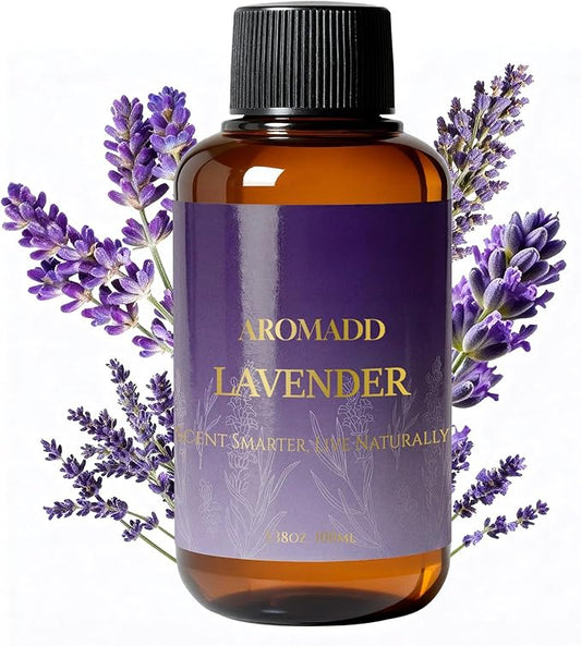 Aromadd Aromadd Lavender Diffuser Oil Inspired by Luxury Hotel Scent, Essential Oils for Waterless Diffuser, Pure Soothing Lavender Aroma, Long-Lasting & Natural Home Fragrance - 3.38 fl oz (100 mL)