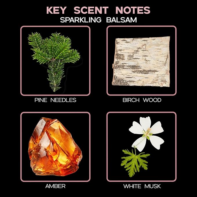 Sparkling Balsam Pine Diffuser Oil - Holiday Essential Oils for Diffuser Refill & Air Freshener Room Spray - Long-Lasting & Natural Home Fragrance, Scented Oil for Diffusers, USA Made, 4oz