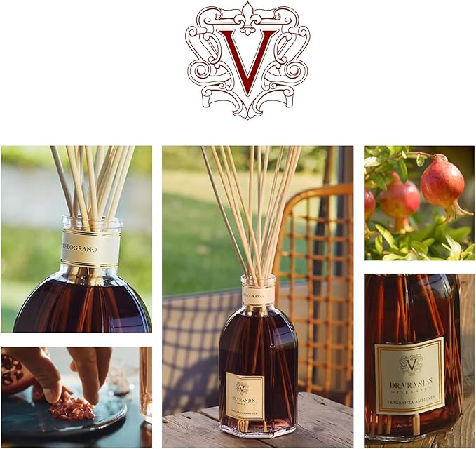 Dr. Vranjes - Melograno 500 ml Diffuser + Double Pack of White Sticks (3 Pieces Bundle) - Luxury Home Fragrance, Made in Italy, Main Scent: Fruity, Watermelon, Cassis, Red Grapes