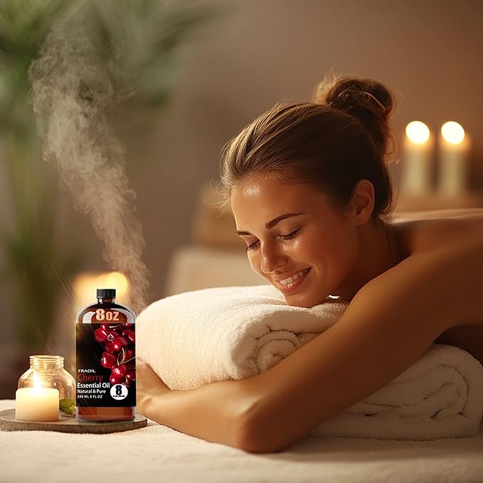 Cherry Essential Oil, Cherry Oil 8 Fl Oz 240ML for Diffuser Humidifier Yoga Cleaning DIY Candle Soap Making Perfume Gift for Women Essential Oils FRAOIL (Cherry 8 Fl Oz (Pack of 1))