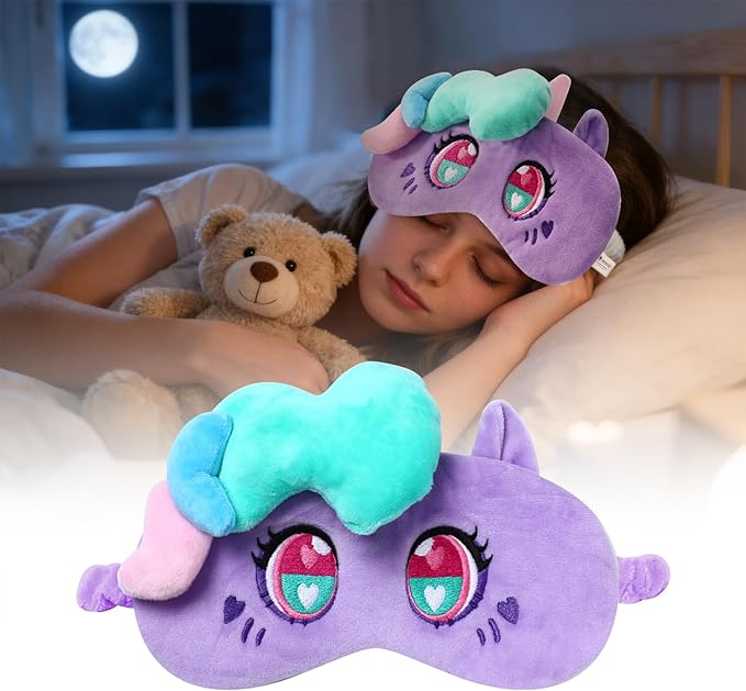 Tokidoki Official Unicorno Sleep Mask Super Soft & Eye Mask for Women Men Washable Blindfold with Adjustable Elastic Strap Blackout Eye Mask for Travel Nap Home Birthday Gift for Family Friend-Lily
