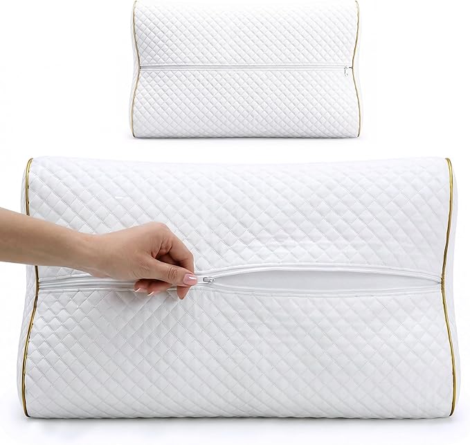 Royal Therapy 2-Pack Queen Memory Foam Pillow, Cervical, Queen Contour, Orthopedic Pillow for Neck Support, Neck Pain, Side Sleepers, CertiPUR-US