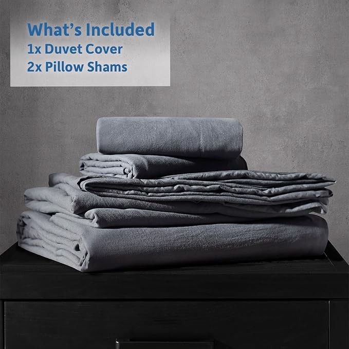 Nestl Dark Grey Duvet Cover King Size - Soft Double Brushed King Duvet Cover Set, 3 Piece, with Zipper Closure, 1 Duvet Cover 104x90 inches and 2 Pillow Shams