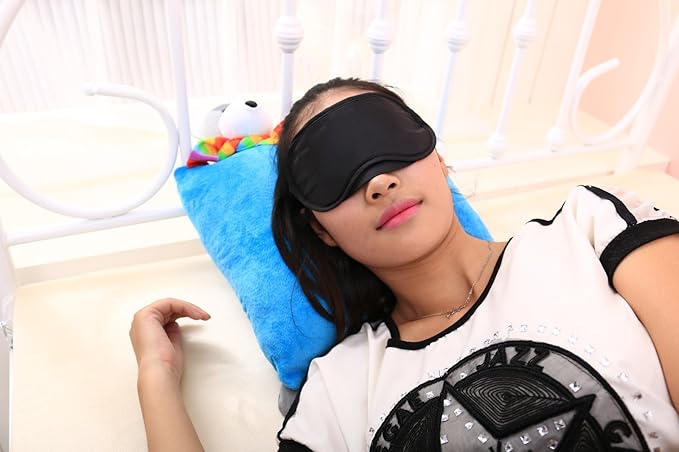 Healtheveryday®Soft Sleep Mask Eye Mask Blindfold Block Out Light for Travel, Shift Work & Meditation (Pink)