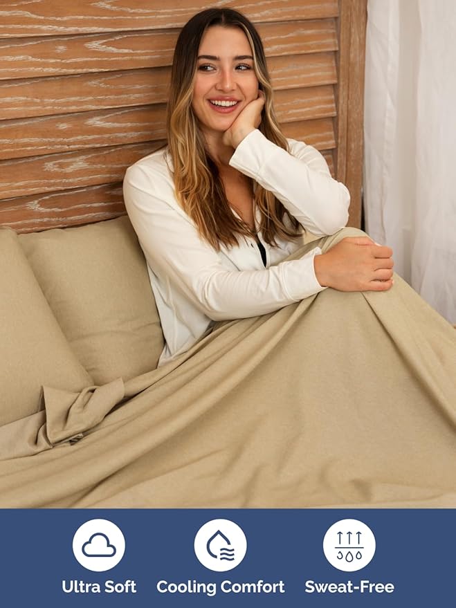 Extra Deep Cal King Sheet Set - 6 Piece Breathable and Cooling Sheets - Hotel Luxury Bedding for Women, Men, Kids & Teens - Easy Secure Fit - Soft & Wrinkle Free - Extra Deep Pockets - Heathered Tan