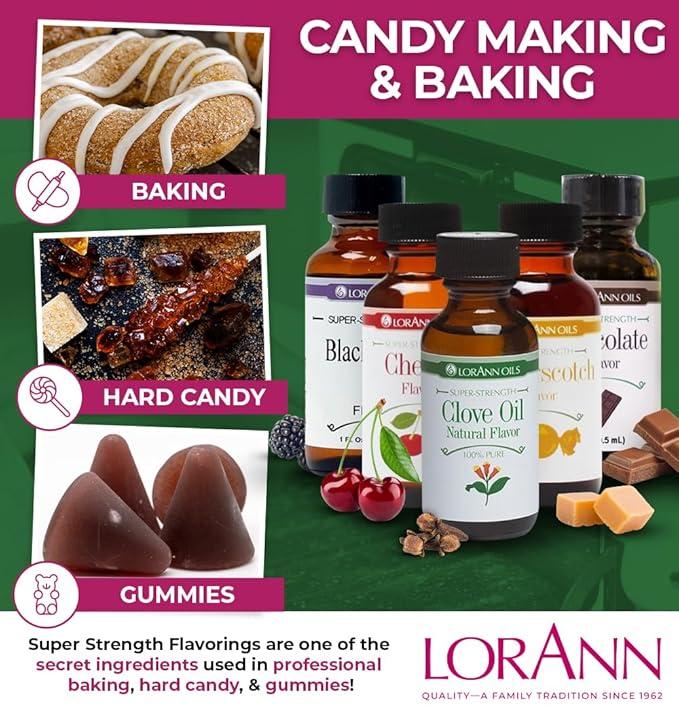 LorAnn Oils Super Strength Flavoring , Used For Candy Making, Flavoring Extracts, Baking, Hard Candy, & Flavor Oils - Bold, Natural Flavors 4X Stronger Than Extracts - Clove Leaf Oil, 3 Pack, 1 fl oz