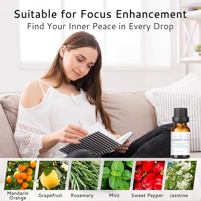 LOXIM Daytime Calm Collection Essential Oil Blends, Pure Natural Essential Oils Set of 3, Fragrance Oil Perfect for Humidifiers, Diffuser, Candle Making, Gifts - Rosemary, Sandalwood, Rose