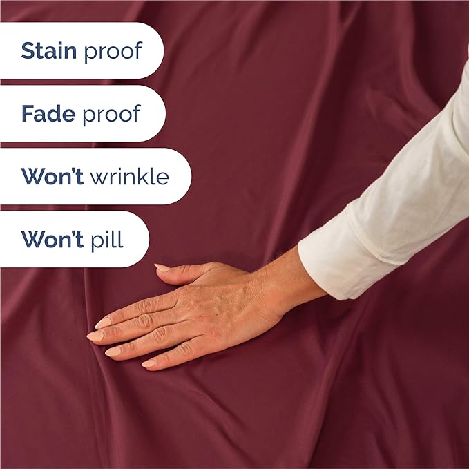 Split King 7 Piece Sheet Set - Comfy, Breathable & Cooling - Soft Hotel Luxury Bedding for Women, Men, Kids, Teens and Children - 1 Flat & 2 Fitted Sheets & 4 Pillowcases with Deep Pockets - Burgundy