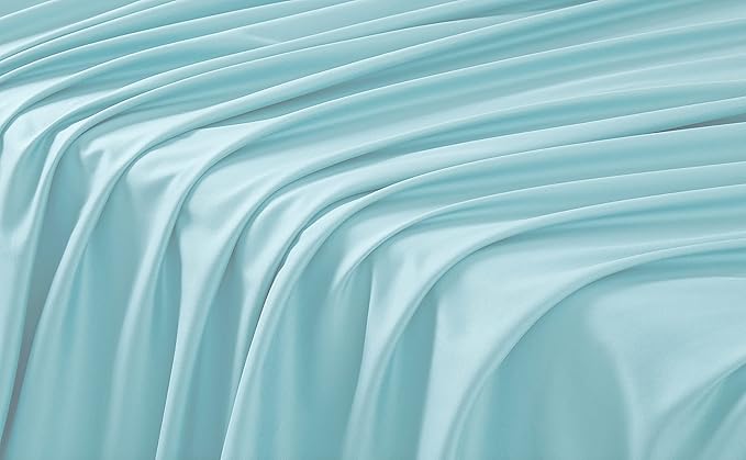 Manyshofu Extra Deep Pocket Queen Sheet Sets - Hotel Luxury 1800 Thread Count Sheets & Pillowcases - Microfiber Bedding Set up to 24" Mattress - Aqua Blue Bed Sheets 18-24 Inch Deep Pockets - 4 Piece