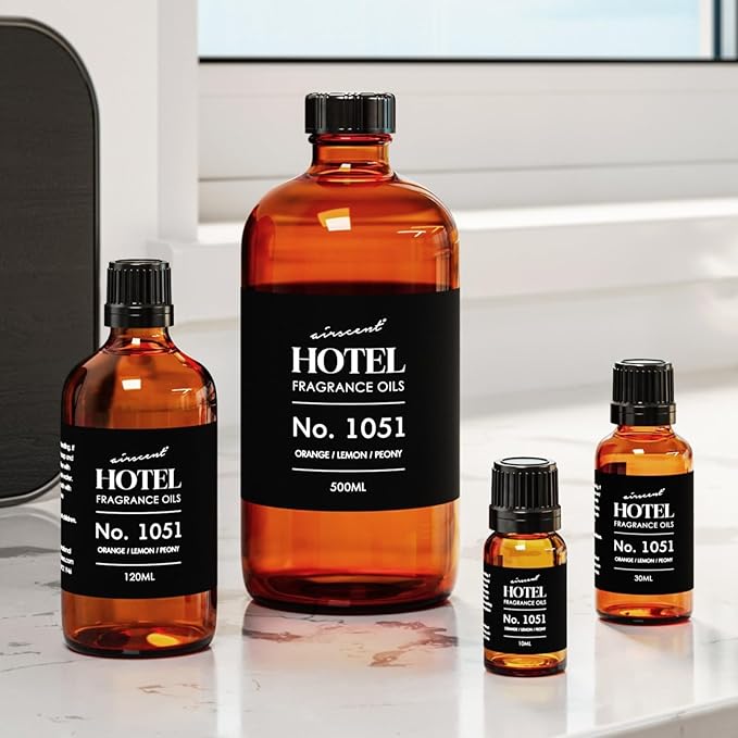 AirScent Citrus Zest Hotel Diffuser Oil No. 1051 - Orange Lemon Peony - Premium Fragrance Oil for Ultrasonic and Waterless Diffusers and Crafting - 30 mL, 1 fl oz Glass Dropper Bottle
