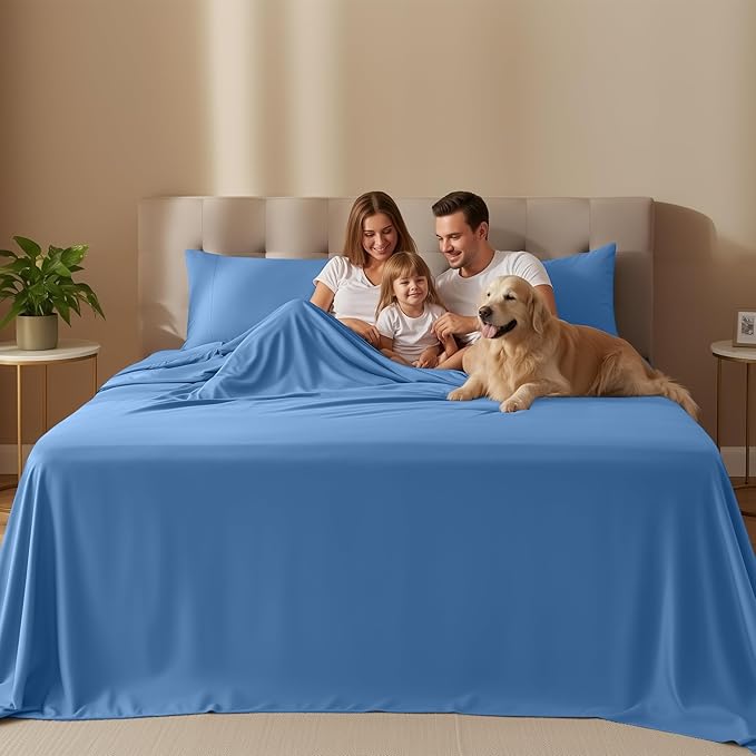 Utopia Bedding Twin Sheet Set – 3 Piece Bed Sheets for Twin Size Bed, Soft and Breathable Microfiber, Includes 1 Fitted Sheet, 1 Flat Sheet and 1 Pillowcase – Oeko Tex (Dutch Blue)