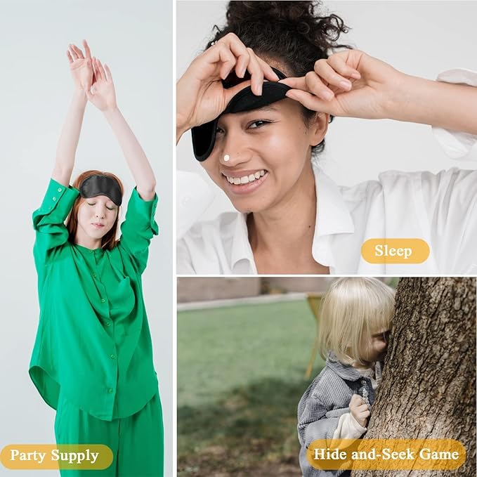 6 Pack Blindfold Eye Mask Cover Sleep Mask for Party Games Travel Sleep Team Build Party Supply with Adjustable Strap for Women Men Kids, Yellow