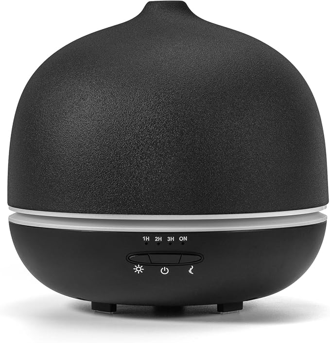 500ml Essential Oil Diffuser,Black Large Ceramic Diffusers,Ultrasonic Cool Mist Humidifier with 4 Timer & 10 Colors Light for Home,Gift