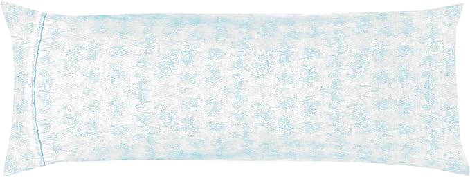 Elegant Comfort Ultra Soft 1-Piece Set Sea Waves Print Pillowcases - 1500 Premium Hotel Quality Microfiber, Soft and Smooth Hidden Zipper Closure 1-Piece Pillow Covers - Body Pillowcase, Wave Aqua