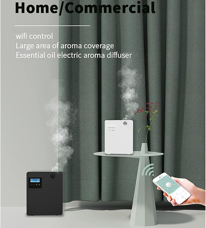Smart WiFi Essential Oil Diffuser,300ml Square Aroma (Coverage: 300-400m³), Timing+smart Control,Quiet Air Humidifier,for Hotel/Home/Office