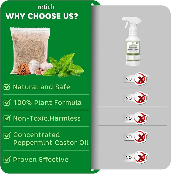 Pest Rodent Repellent Pouches, Peppermint Oil for Mouse, Roach, Ant, Spider, Squirrel, Mice, Rats, Pest Control Indoor Outdoor, Natural Mouse Deterrent Replace Traps Poison Family Pet Safe,10 Pack