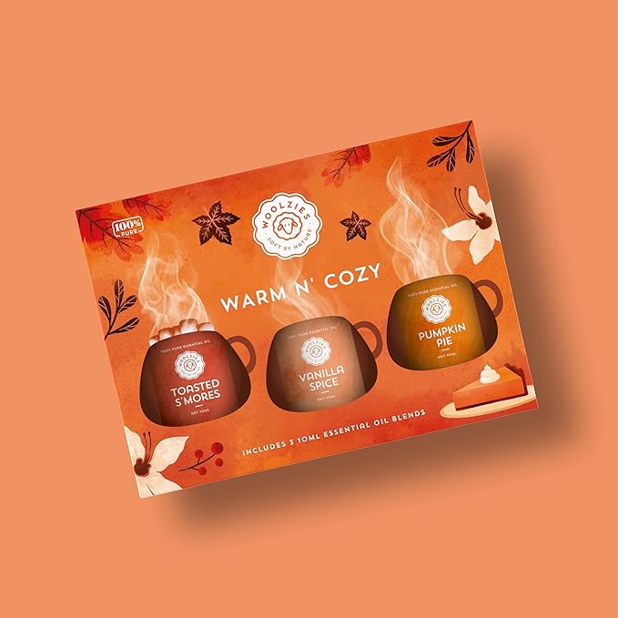 Harvest Autumn Essential Oil Set | Cozy Fall Aromatherapy Blends | Perfect for Diffusers and Seasonal Relaxation (Set, Warm N Cozy)