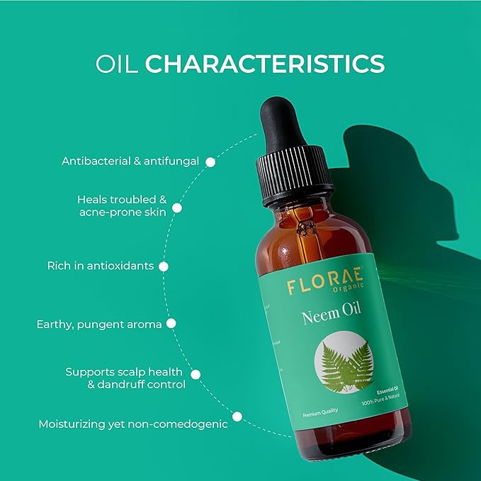 Neem Essential Oil 4 Fl Oz 100% Pure and Natural Essential Oil with Dropper for Diffuser Aromatherapy Massage Candle and Soap Making Fragrance (118 Ml)