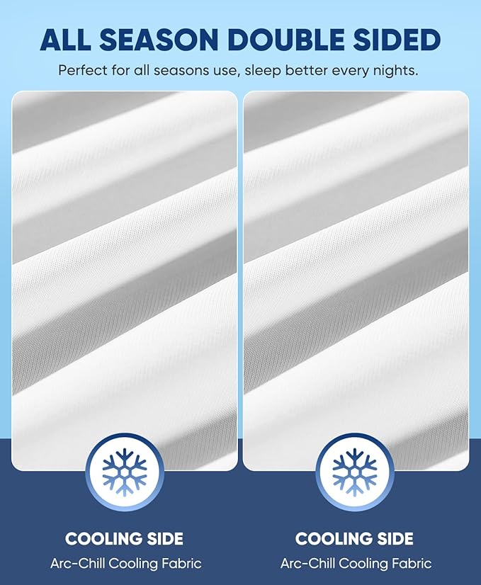 LUXEAR Cooling Pillow Cases, 2 Pack Stretch Arc-Chill Q-max >0.5 Cool Pillowcases Fit Standard & Queen Size Pillows, Protecting Hair & Skin, Gifts for Women & Men, Hot Sleeper, Night Sweats - White